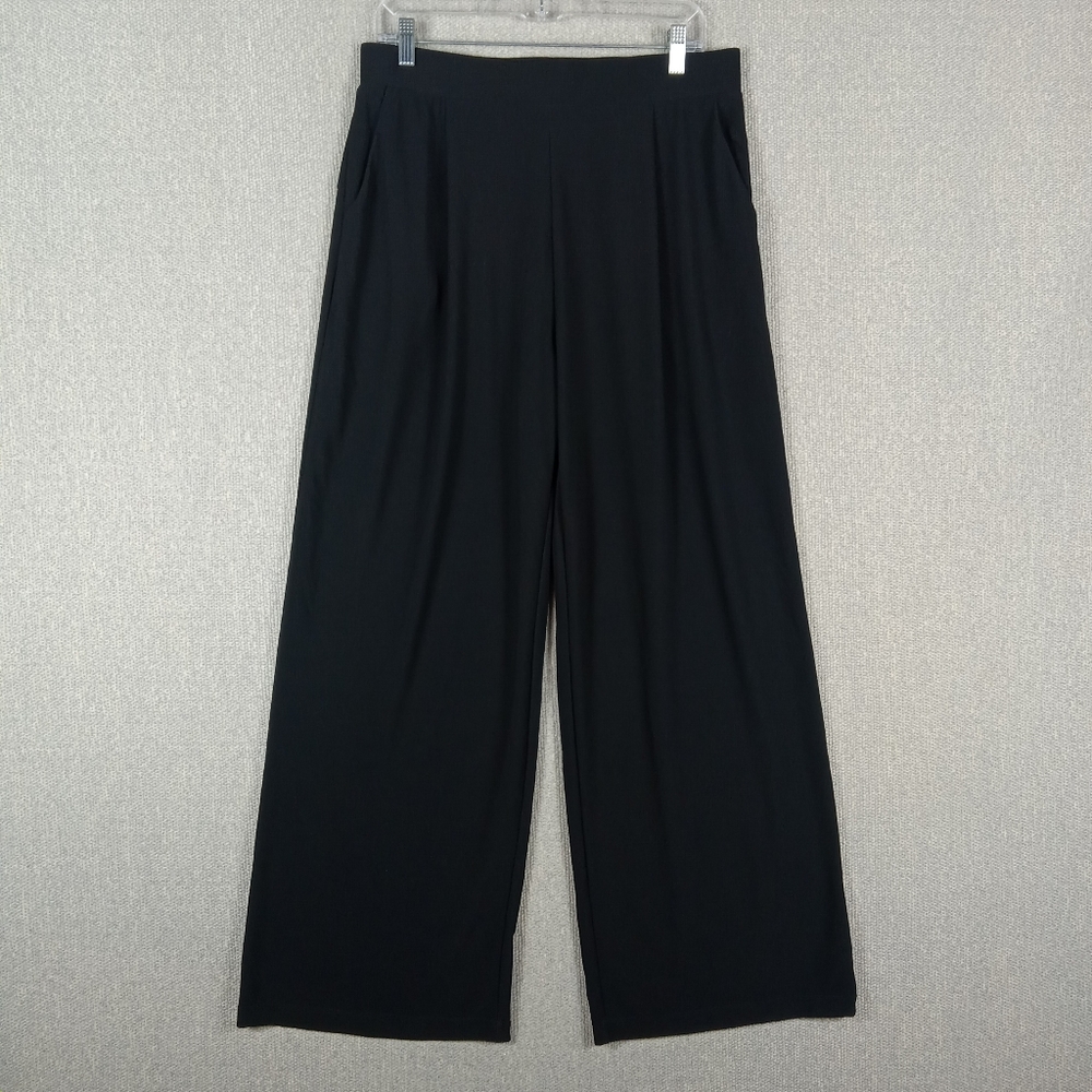 HALARA Flex High Waisted Wide Leg Work Pants Pockets Black Large Business Casual